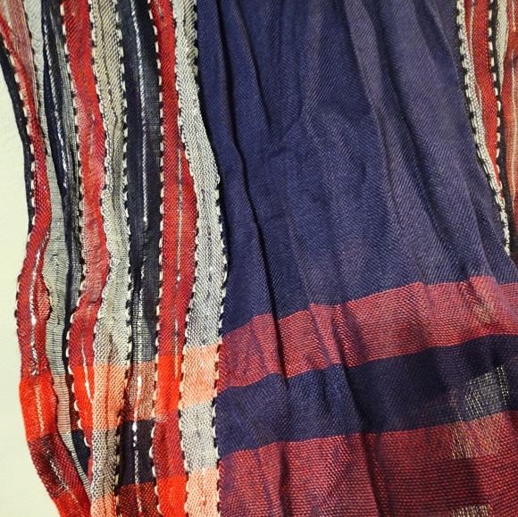 Red White and Blue Scarf with Silver Shimmer - Picture 4 of 4